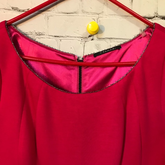 T Tahari hot pink midi dress. Women’s size 10. - Picture 2 of 12